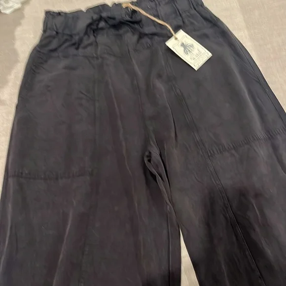 Easel Black Mineral Wash Tie Pants - Picture 7 of 9